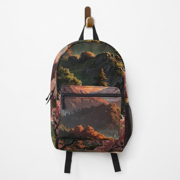 Item preview, Blossoming cherry trees with snow-capped mountains designed and sold by PixelParadies.
