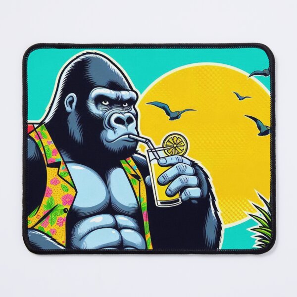 Item preview, Cute gorilla drinking lemonade et summer holiday  designed and sold by Dogandesighn.