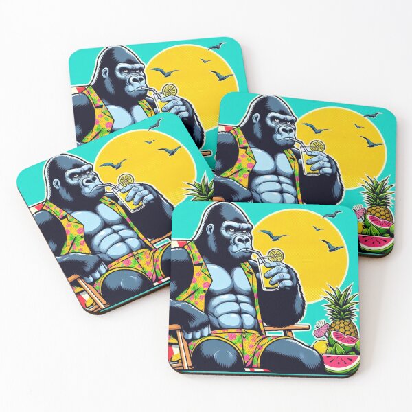 Item preview, Cute gorilla drinking lemonade et summer holiday  designed and sold by Dogandesighn.