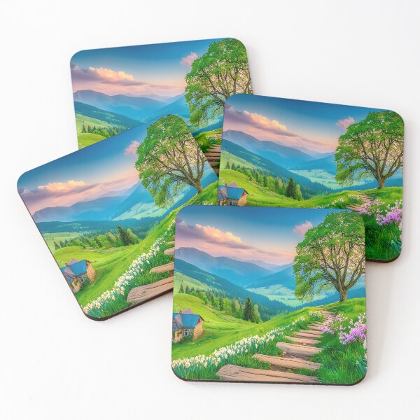 Item preview, Serene Landscape with Tree and Flowering Pathway designed and sold by Artessie.