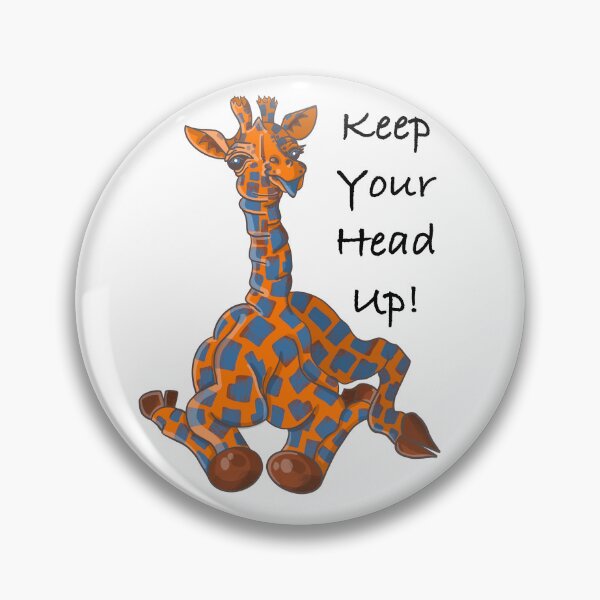Item preview, Keep your head up. Baby Giraffe cartoon. Orange and blue designed and sold by DebbieJoyArt.