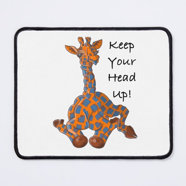 Item preview, Keep your head up. Baby Giraffe cartoon. Orange and blue designed and sold by DebbieJoyArt.
