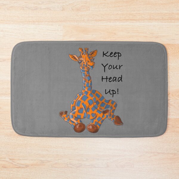 Item preview, Keep your head up. Baby Giraffe cartoon. Orange and blue designed and sold by DebbieJoyArt.