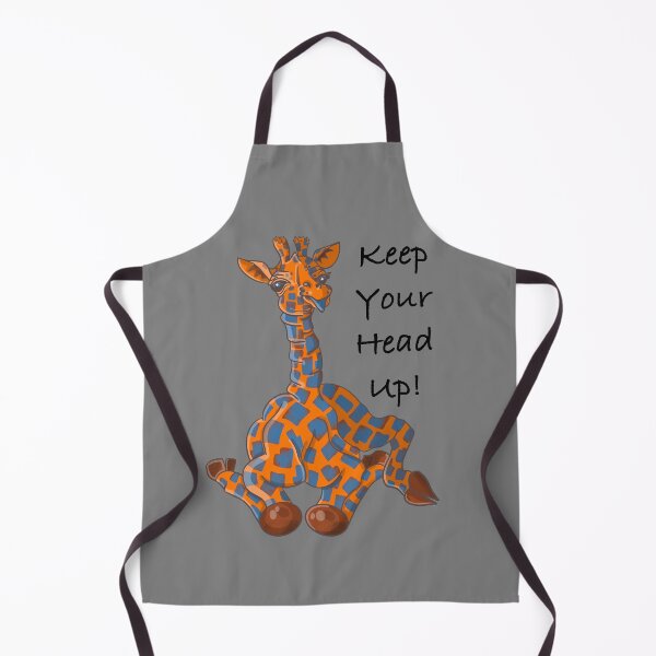 Item preview, Keep your head up. Baby Giraffe cartoon. Orange and blue designed and sold by DebbieJoyArt.