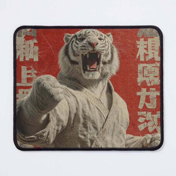 Item preview, White Tiger Karate Warrior – Vintage Japanese Martial Arts Poster designed and sold by MooDigitalArt.