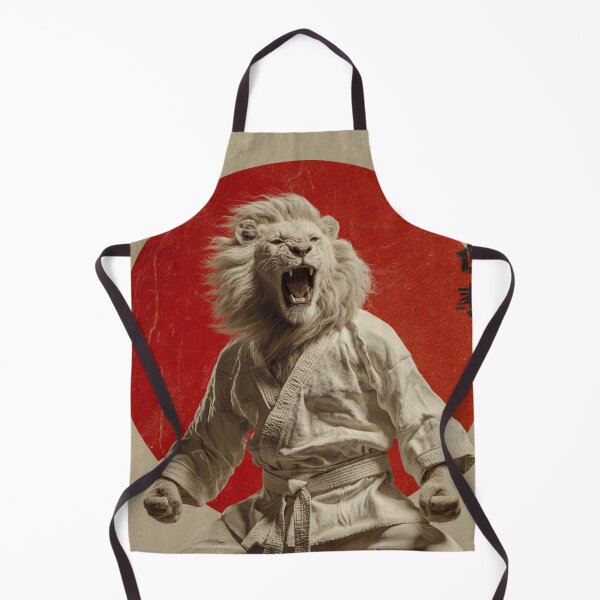 Item preview, Karate White Lion Poster – Vintage Japanese Martial Arts Wall Art designed and sold by MooDigitalArt.