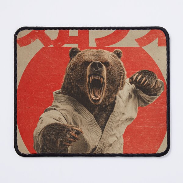 Item preview, Karate Bear Poster – Vintage Japanese Martial Arts Wall Art designed and sold by MooDigitalArt.