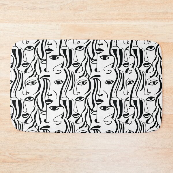 Item preview, Abstract Faces Line Art – Minimalist Continuous Pattern designed and sold by Twinkle-SS.