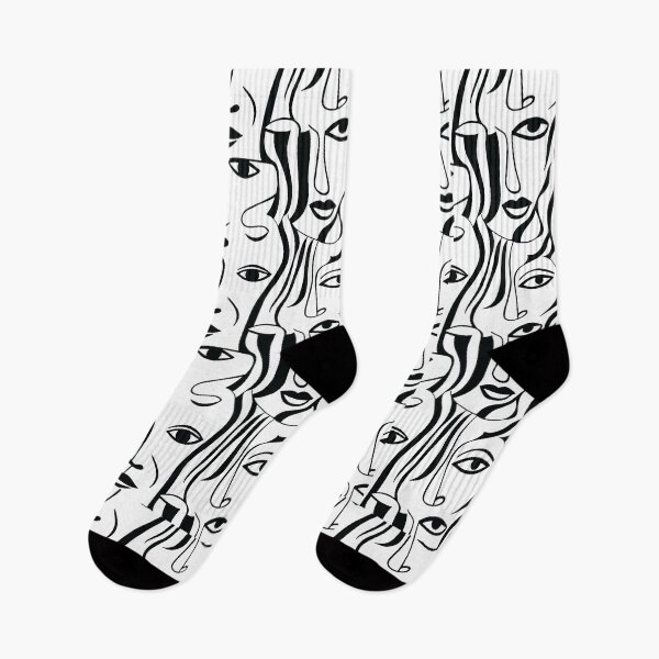 Item preview, Abstract Faces Line Art – Minimalist Continuous Pattern designed and sold by Twinkle-SS.
