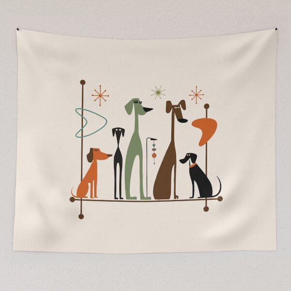 Item preview, Retro Mid-Century Modern Dogs 50s 60s Style designed and sold by gogo-jr.