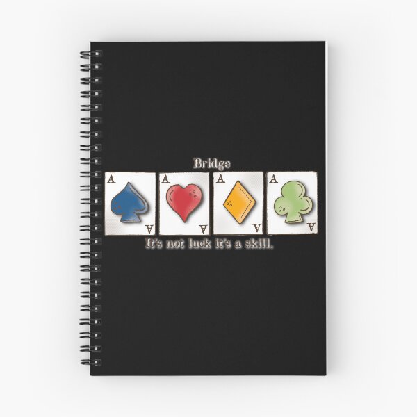 Item preview, Contract Bridge, bridge it’s not luck it’s a skill , card game, ace of spades, hearts, diamonds, clubs designed and sold by DebbieJoyArt.