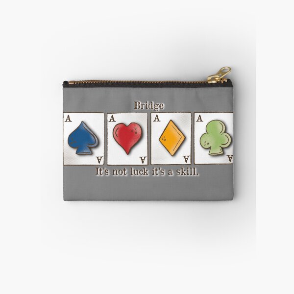 Item preview, Contract Bridge, bridge it’s not luck it’s a skill , card game, ace of spades, hearts, diamonds, clubs designed and sold by DebbieJoyArt.