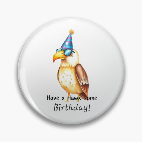 Item preview, Have a Hawk-some Birthday cute kawaii meme gift balloons eagle hawk designed and sold by CheeseBlueprint.