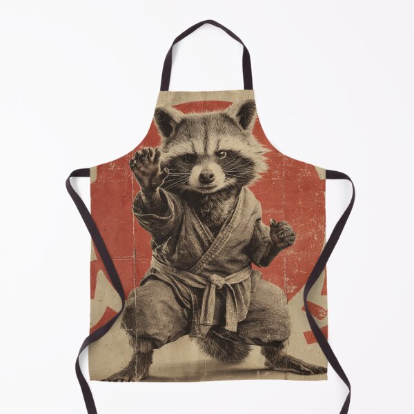 Item preview, Karate Raccoon Poster – Vintage Japanese Martial Arts Wall Art designed and sold by MooDigitalArt.