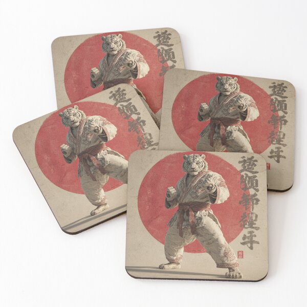 Item preview, Byakko White Tiger – Vintage Japanese Karate Martial Arts Poster designed and sold by MooDigitalArt.