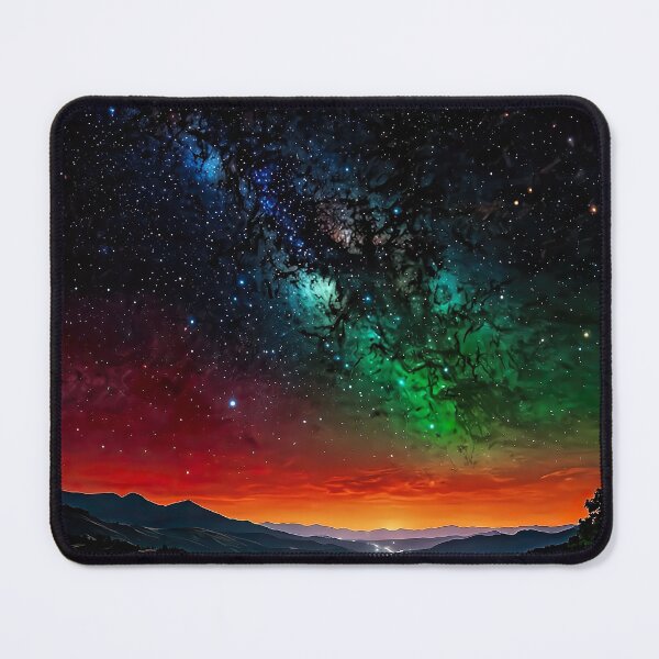 Item preview, Sunset and Milky Way over a mountain valley designed and sold by PixelParadies.