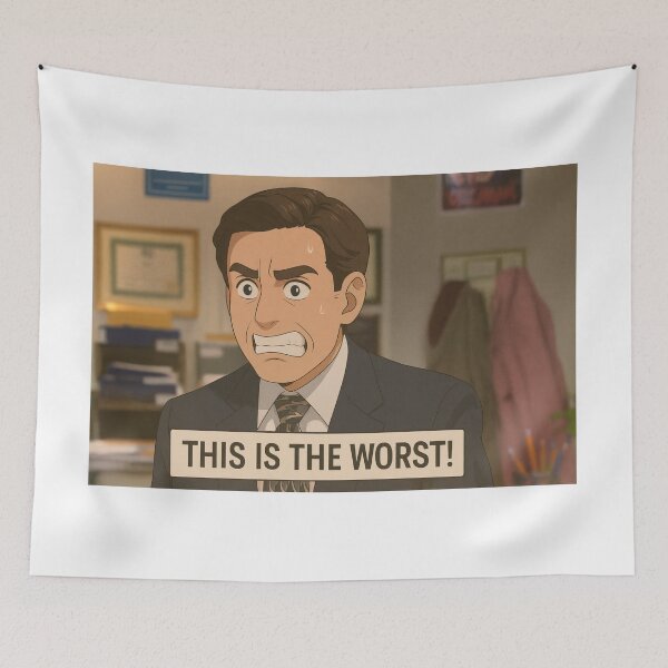 Item preview, Michael Scott Quote – “This is the worst!” – The Office Anime Style designed and sold by Enea Kelo.