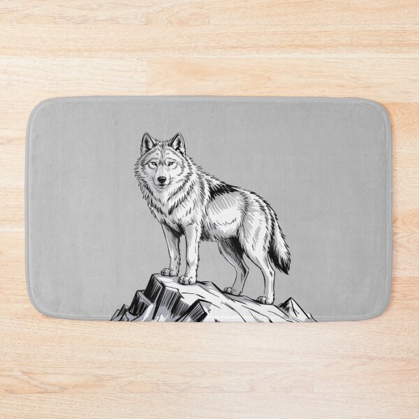 Item preview, Majestatic Wolf on Mountain - Wild Nature Art designed and sold by ByBryteG.