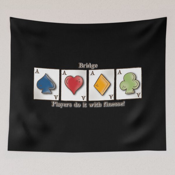 Item preview, Contract Bridge, bridge players do it with finesse , card game, ace of spades, hearts, diamonds, clubs designed and sold by DebbieJoyArt.