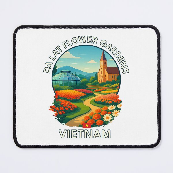 Item preview, Da Lat Flower Gardens Da Lat Vietnam - Iconic Asia Landmark Travel vacation destination souvenir art  designed and sold by inkNext.