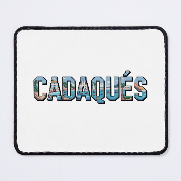 Item preview, Cadaqués Spain Pixel Harbor – Retro Seaside Typography designed and sold by CircinusStore.