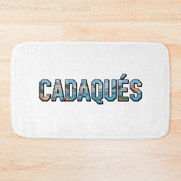 Item preview, Cadaqués Spain Pixel Harbor – Retro Seaside Typography designed and sold by CircinusStore.
