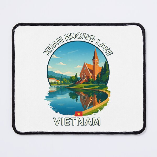 Item preview, Xuan Huong Lake Da Lat Vietnam - Iconic Asia Landmark Travel vacation destination souvenir art  designed and sold by inkNext.