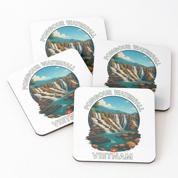 Item preview, Pongour Waterfall Da Lat Vietnam - Iconic Asia Landmark Travel vacation destination souvenir art  designed and sold by inkNext.