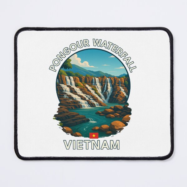 Item preview, Pongour Waterfall Da Lat Vietnam - Iconic Asia Landmark Travel vacation destination souvenir art  designed and sold by inkNext.