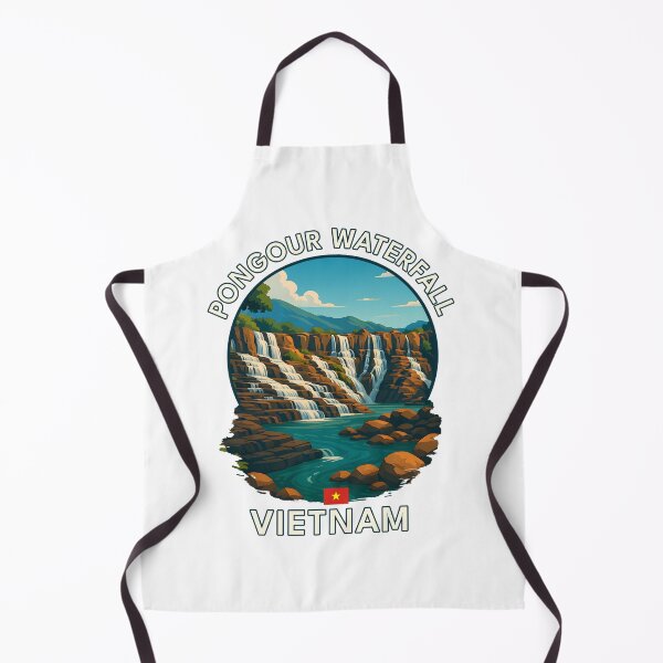 Item preview, Pongour Waterfall Da Lat Vietnam - Iconic Asia Landmark Travel vacation destination souvenir art designed and sold by inkNext.