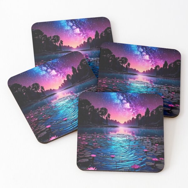 Item preview, Water lilies under the Milky Way designed and sold by PixelParadies.