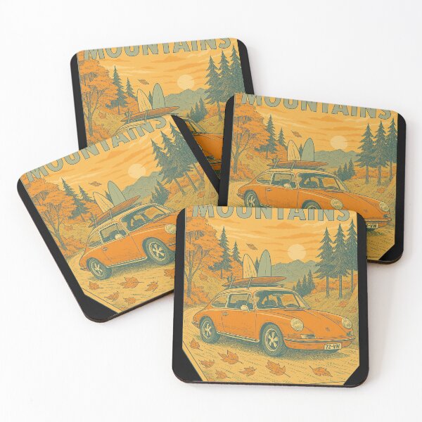 Item preview, Beautiful Mountain Escape – Porsche Autumn Journey designed and sold by RetroPrints9.