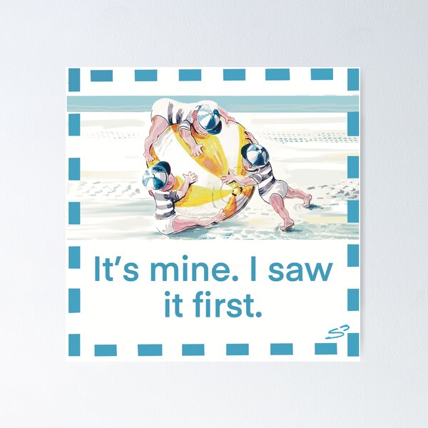 Item preview, Beanie Beach Boys argue over the giant beachball they found. designed and sold by SUSY JOHNSEN/SUSY-J.
