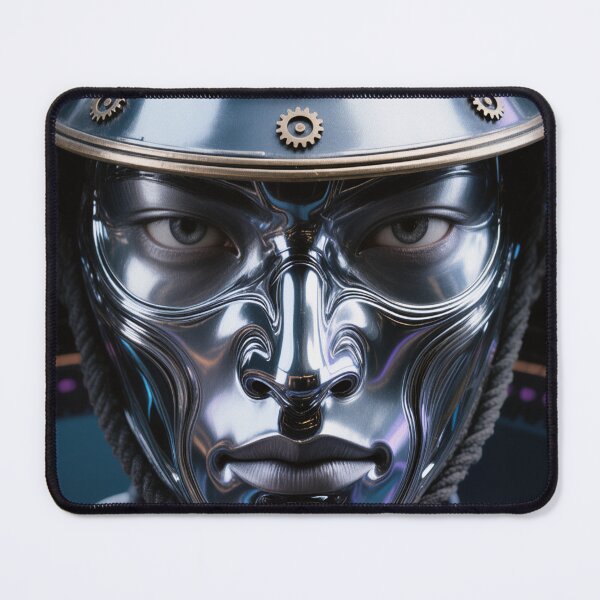 Item preview, Cyber Samurai Woman with Metallic Mask designed and sold by ArtiQreate.