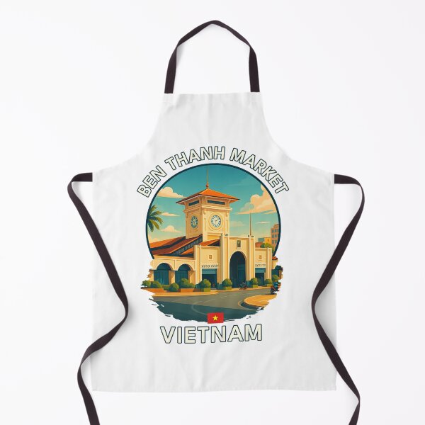 Item preview, Ben Thanh Market HCMC Vietnam - Iconic Asia Landmark Travel vacation destination souvenir art designed and sold by inkNext.