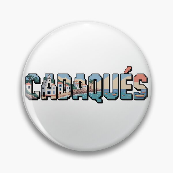 Item preview, Cadaqués Pixel Art – Retro Coastal Town Design | Mediterranean Beach Village Illustration designed and sold by CircinusStore.