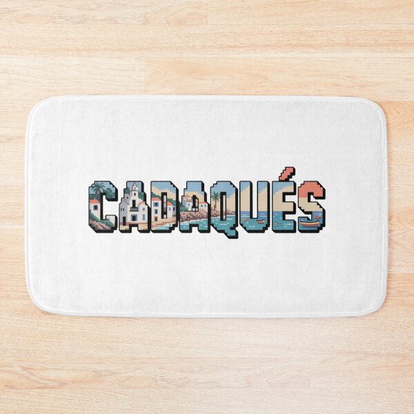Item preview, Cadaqués Pixel Art – Retro Coastal Town Design | Mediterranean Beach Village Illustration designed and sold by CircinusStore.