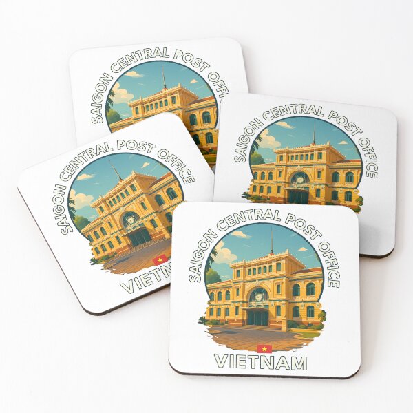 Item preview, Saigon Central Post Office HCMC Vietnam - Iconic Asia Landmark Travel vacation destination souvenir art  designed and sold by inkNext.