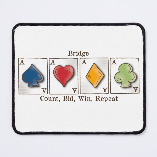 Item preview, Contract Bridge, count, bid, win, repeat, card game, ace of spades, hearts, diamonds, clubs designed and sold by DebbieJoyArt.