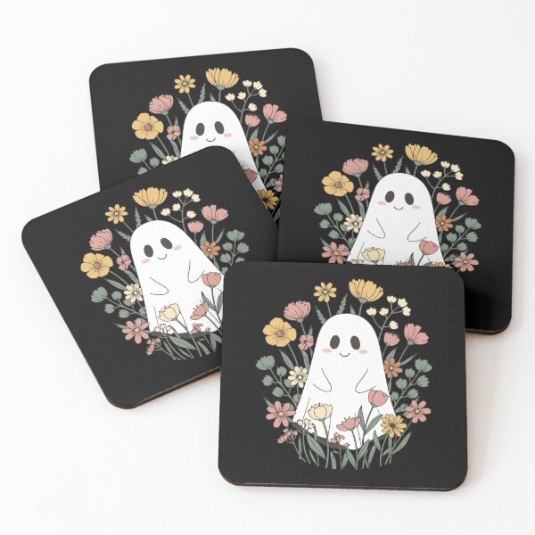 Item preview, Cute Whimsical Ghost with Floral Bouquet designed and sold by FlashCraft Design.