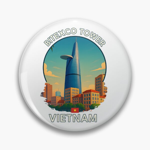 Item preview, Bitexco Tower HCMC Vietnam - Iconic Asia Landmark Travel vacation destination souvenir art  designed and sold by inkNext.