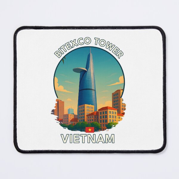 Item preview, Bitexco Tower HCMC Vietnam - Iconic Asia Landmark Travel vacation destination souvenir art  designed and sold by inkNext.