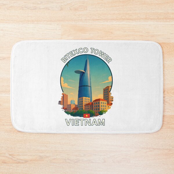 Item preview, Bitexco Tower HCMC Vietnam - Iconic Asia Landmark Travel vacation destination souvenir art designed and sold by inkNext.