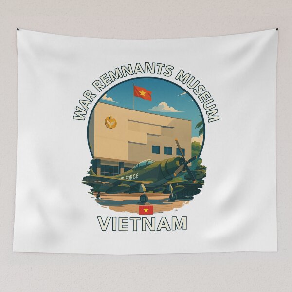 Item preview, War Remnants Museum HCMC Vietnam - Iconic Asia Landmark Travel vacation destination souvenir art designed and sold by inkNext.