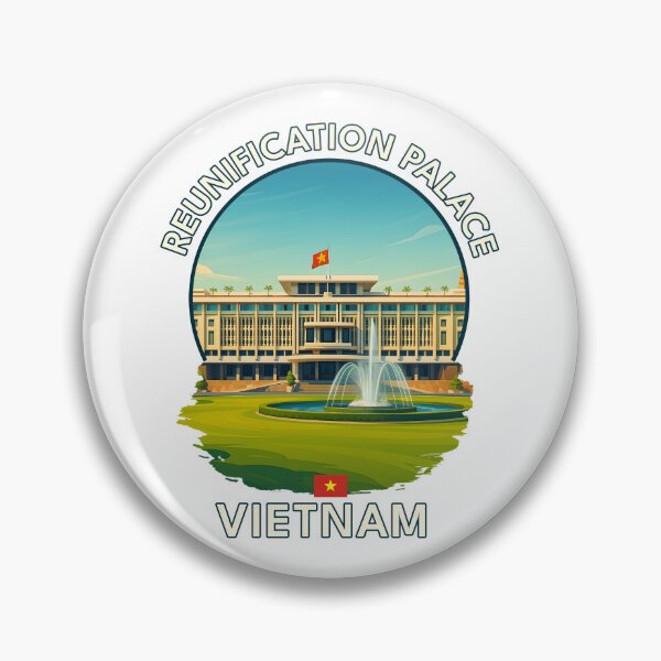 Item preview, Reunification Palace HCMC Vietnam - Iconic Asia Landmark Travel vacation destination souvenir art  designed and sold by inkNext.