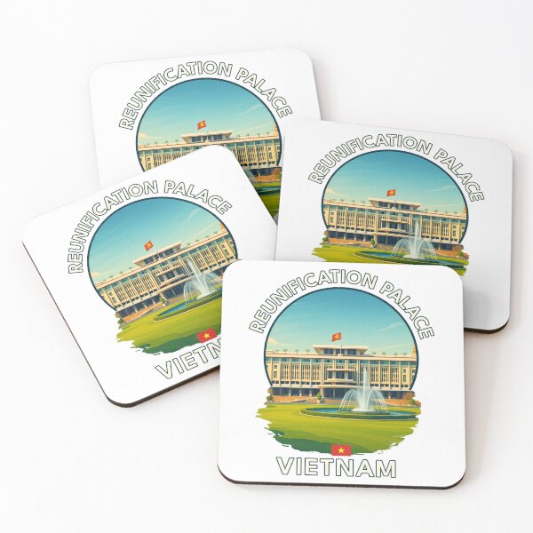 Item preview, Reunification Palace HCMC Vietnam - Iconic Asia Landmark Travel vacation destination souvenir art  designed and sold by inkNext.