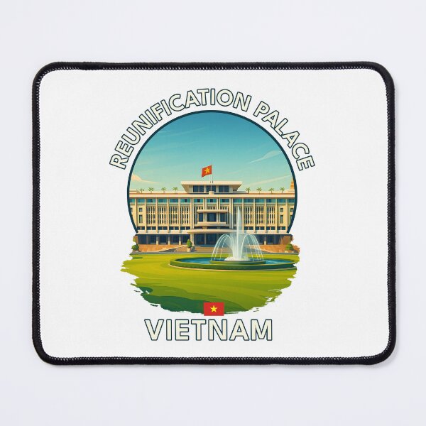 Item preview, Reunification Palace HCMC Vietnam - Iconic Asia Landmark Travel vacation destination souvenir art  designed and sold by inkNext.