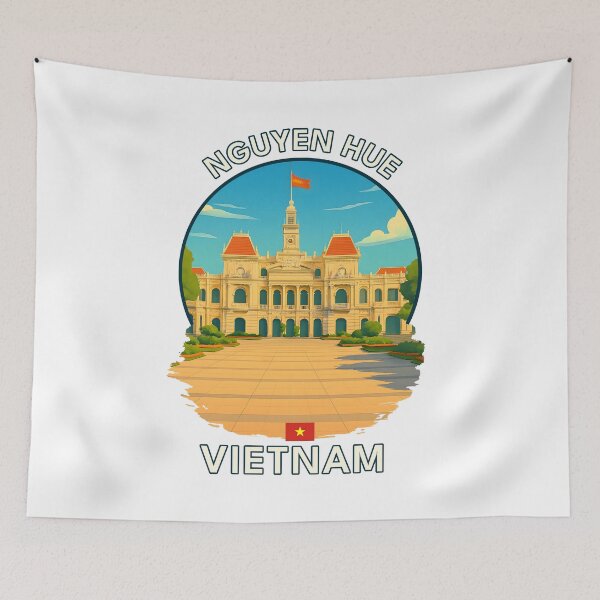 Item preview, Nguyen Hue Walking Street HCMC Vietnam - Iconic Asia Landmark Travel vacation destination souvenir art designed and sold by inkNext.