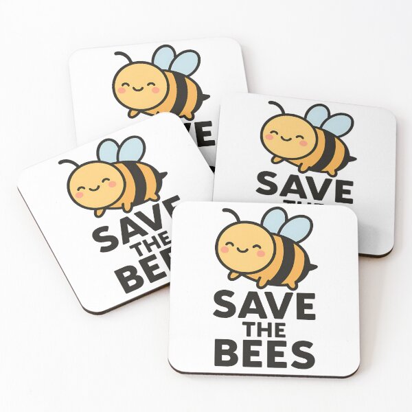 Item preview, Save the Bees – Cute Kawaii Bee Illustration designed and sold by VDekDesigns.