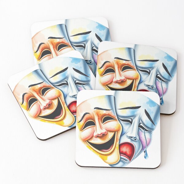 Item preview, Drama Masks Illustration designed and sold by EllDAV777.